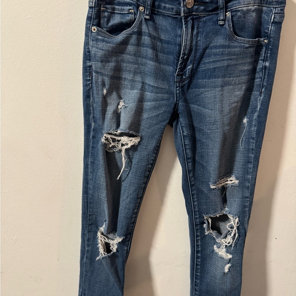 Abercrombie & Fitch Ripped Blue Skinny Jeans
